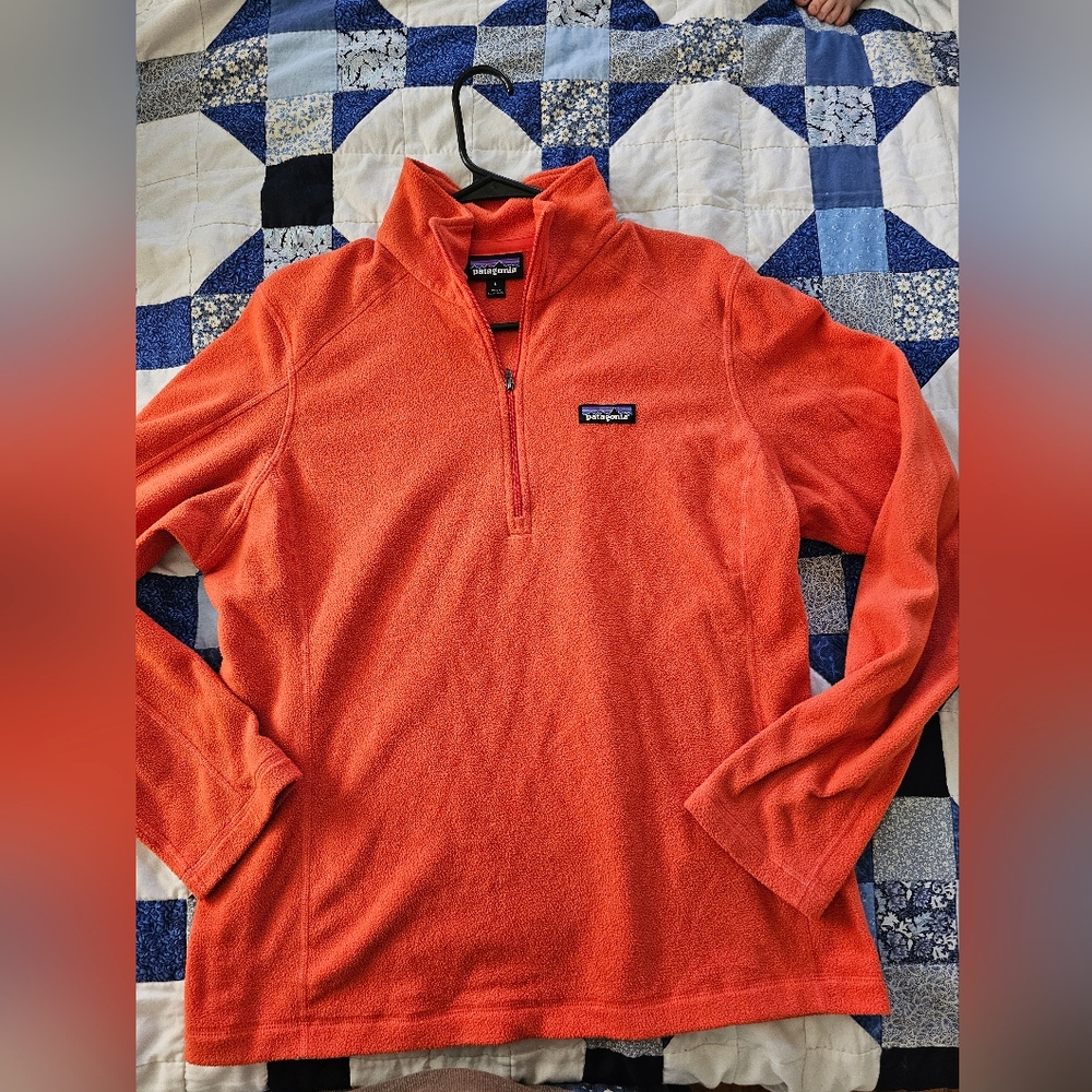 Patagonia microdini 1/4 zip fleece pimento red
